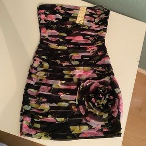 C.Luce| strapless floral dress